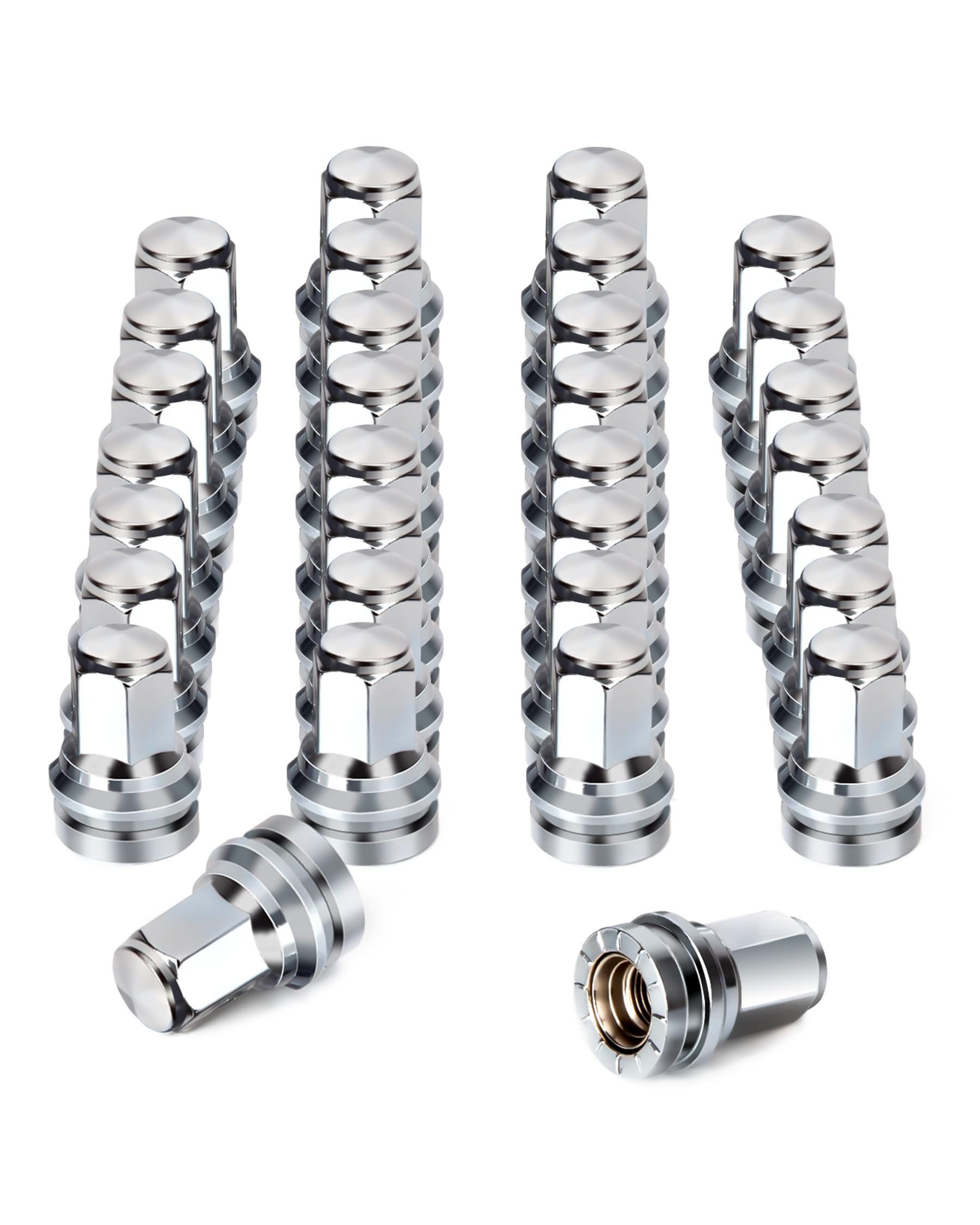 CHR 32-Pack Chrome Seat Lug Nuts M14x1.5 For Ford F250/F350 Super Duty